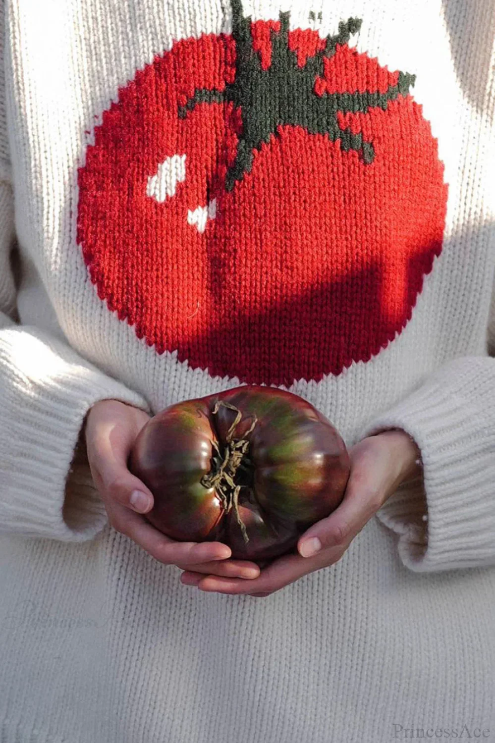 Tomato Half Neck Loose Knit Sweater - Image 3