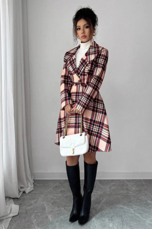 Trendy Print Dual Faced Wool Casual Long Sleeve  Overcoat - Image 3
