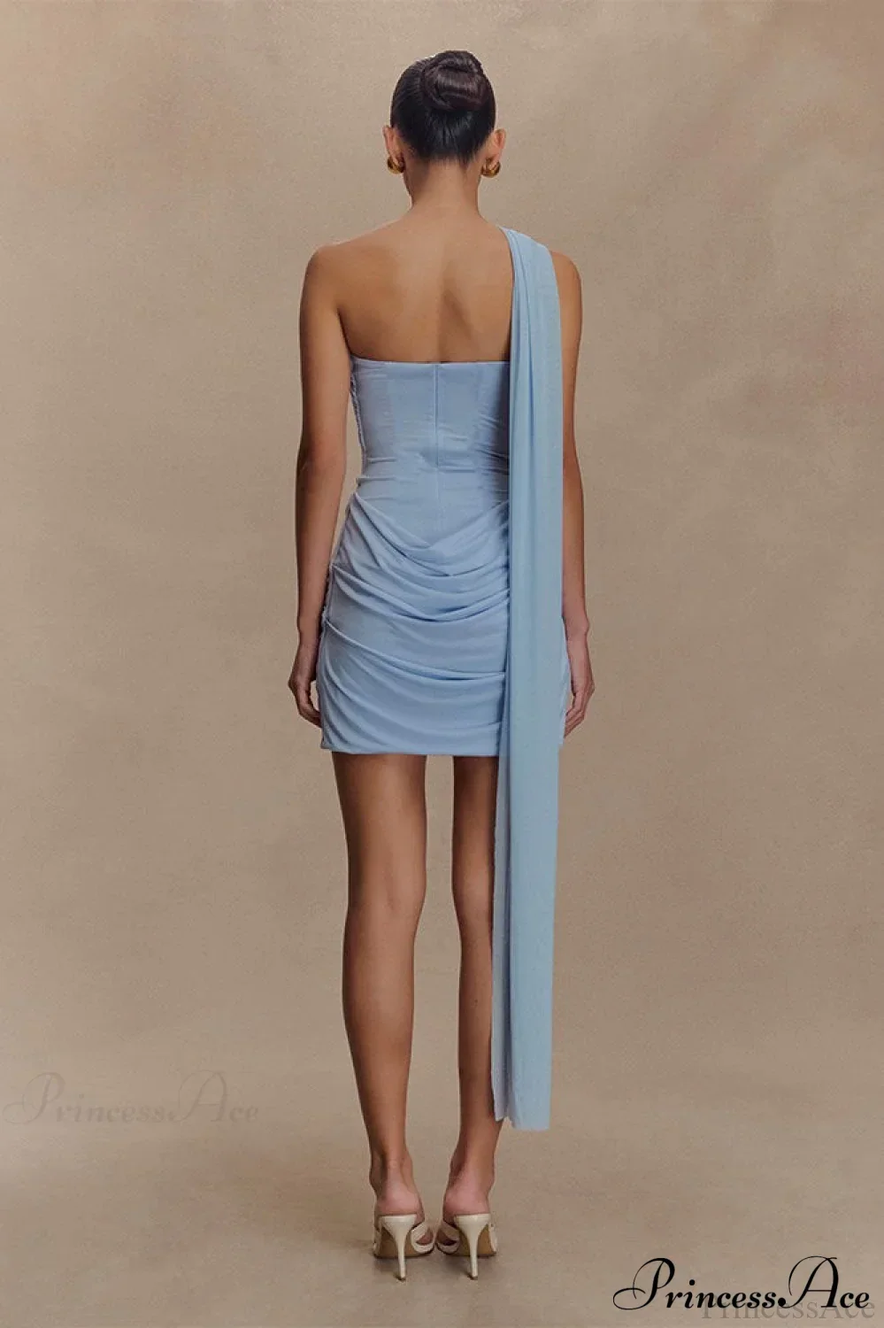 Tulle Sash Strapless Bodycon Party Dress - Image 4