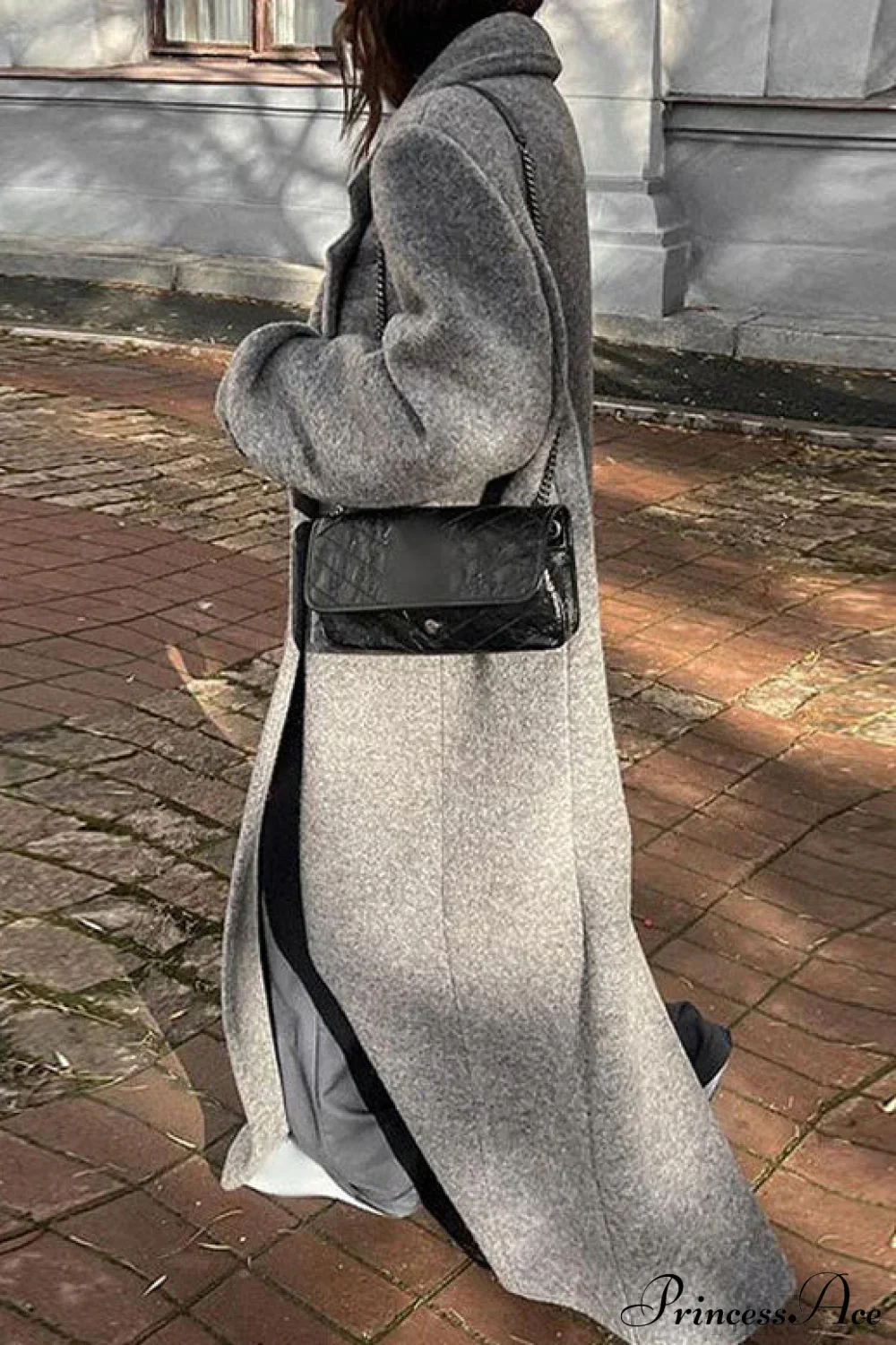 Tweed Collared Single Breasted Chic Overcoat - Image 2