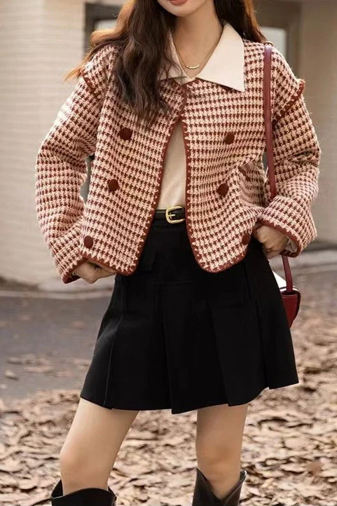Tweed Houndstooth Short Jacket - Image 3
