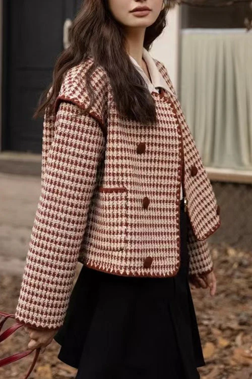 Tweed Houndstooth Short Jacket - Image 4