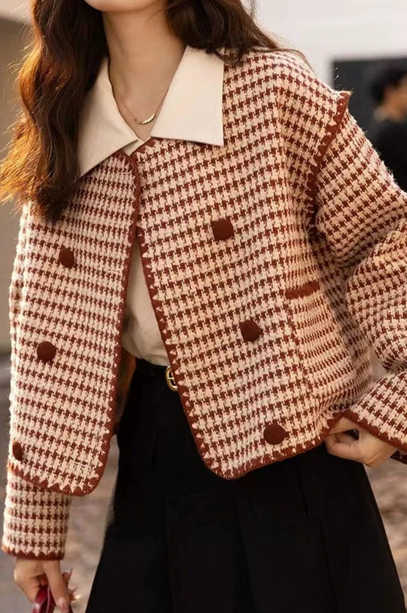Tweed Houndstooth Short Jacket - Image 5