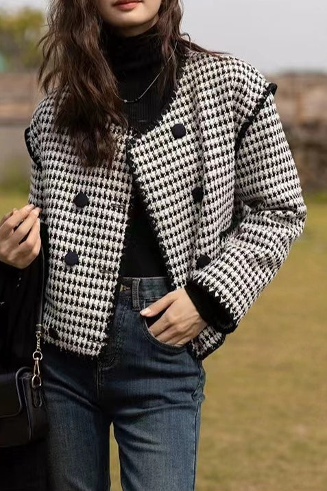 Tweed Houndstooth Short Jacket - Image 6