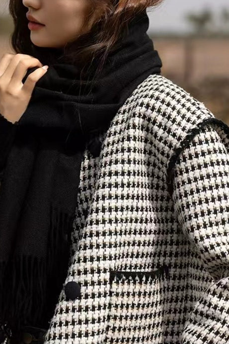 Tweed Houndstooth Short Jacket - Image 8