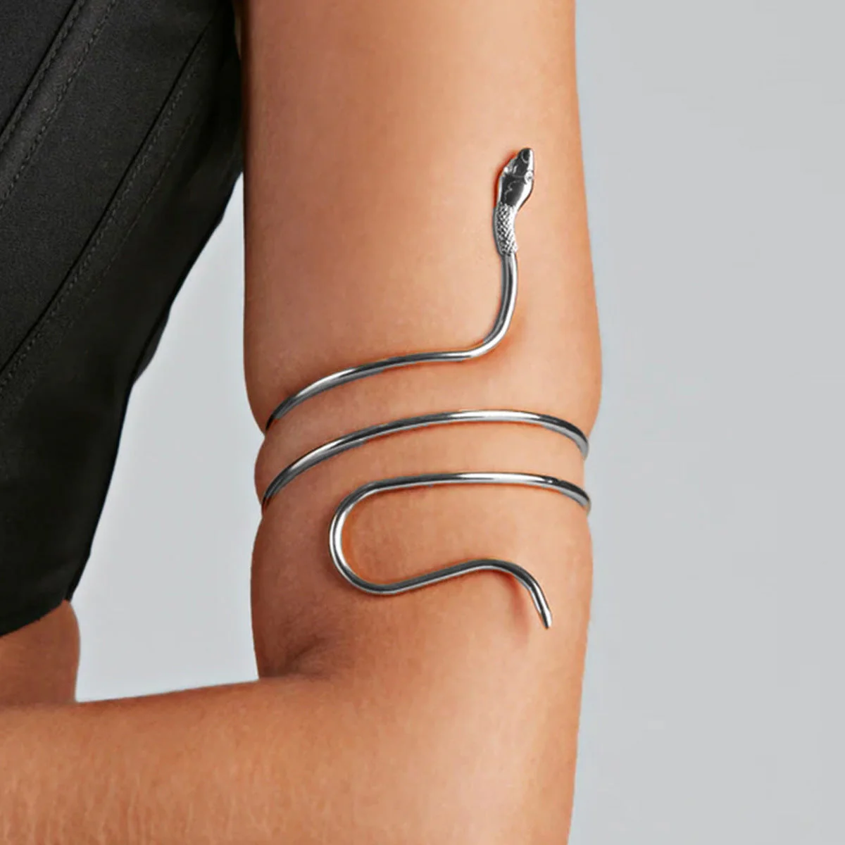 Twisted Wrap Snake Open Bracelet - Image 5