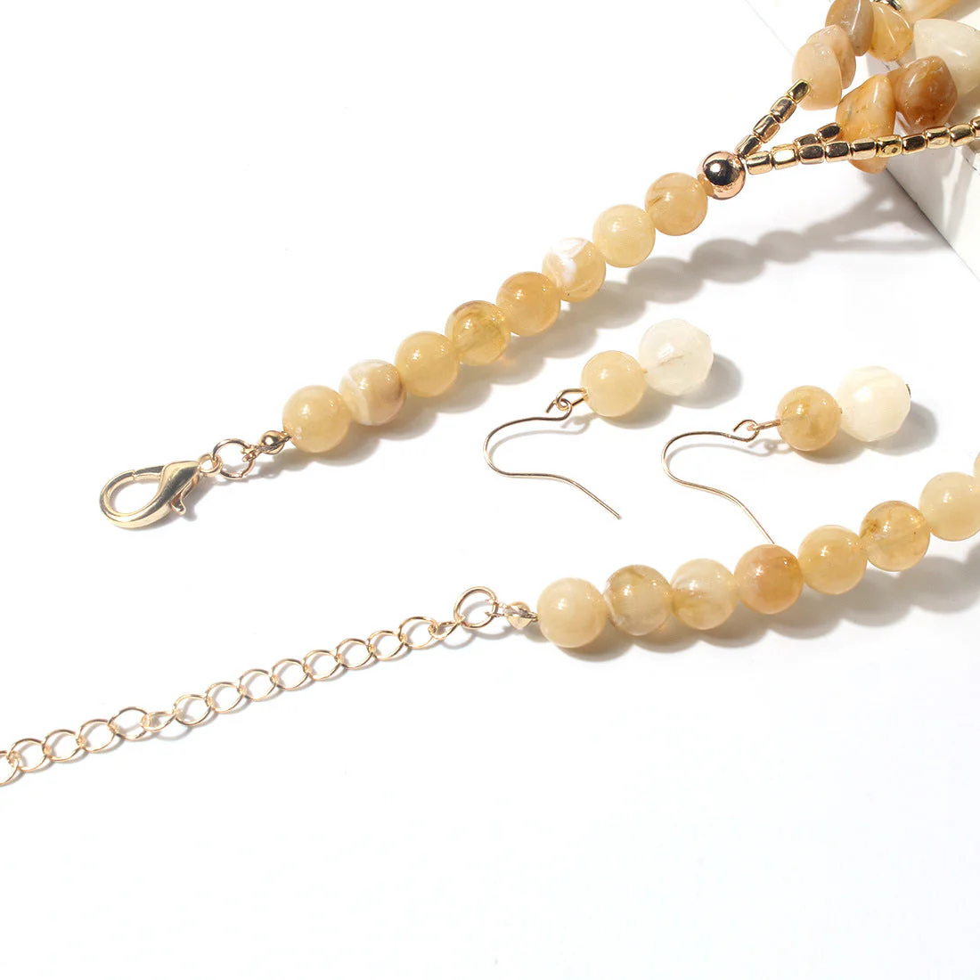 Two Tone Big Beaded Multi Layer NeckLace - Image 6