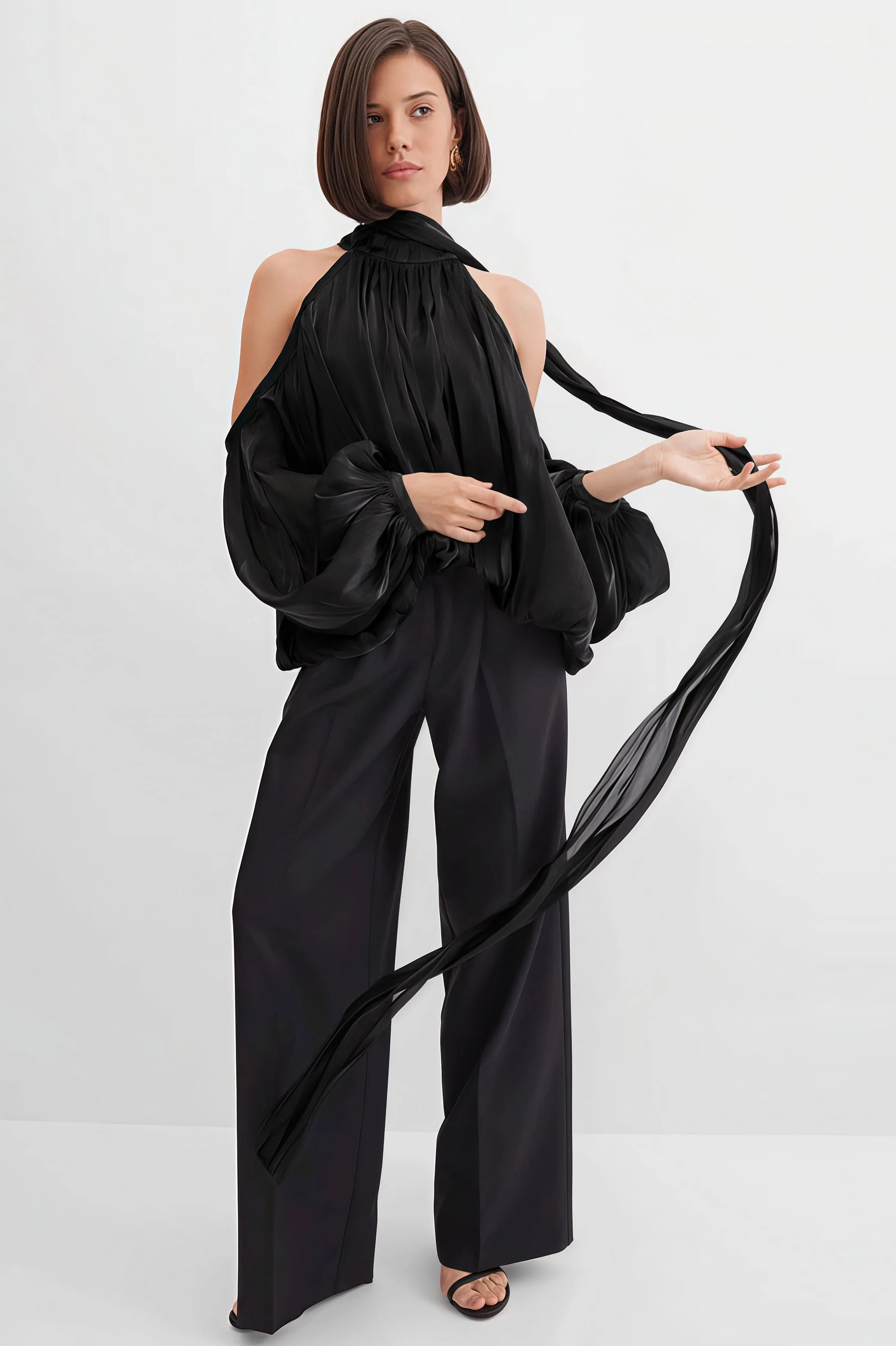 Unique Design Off Shoulder Long Sleeve Blouse - Image 12