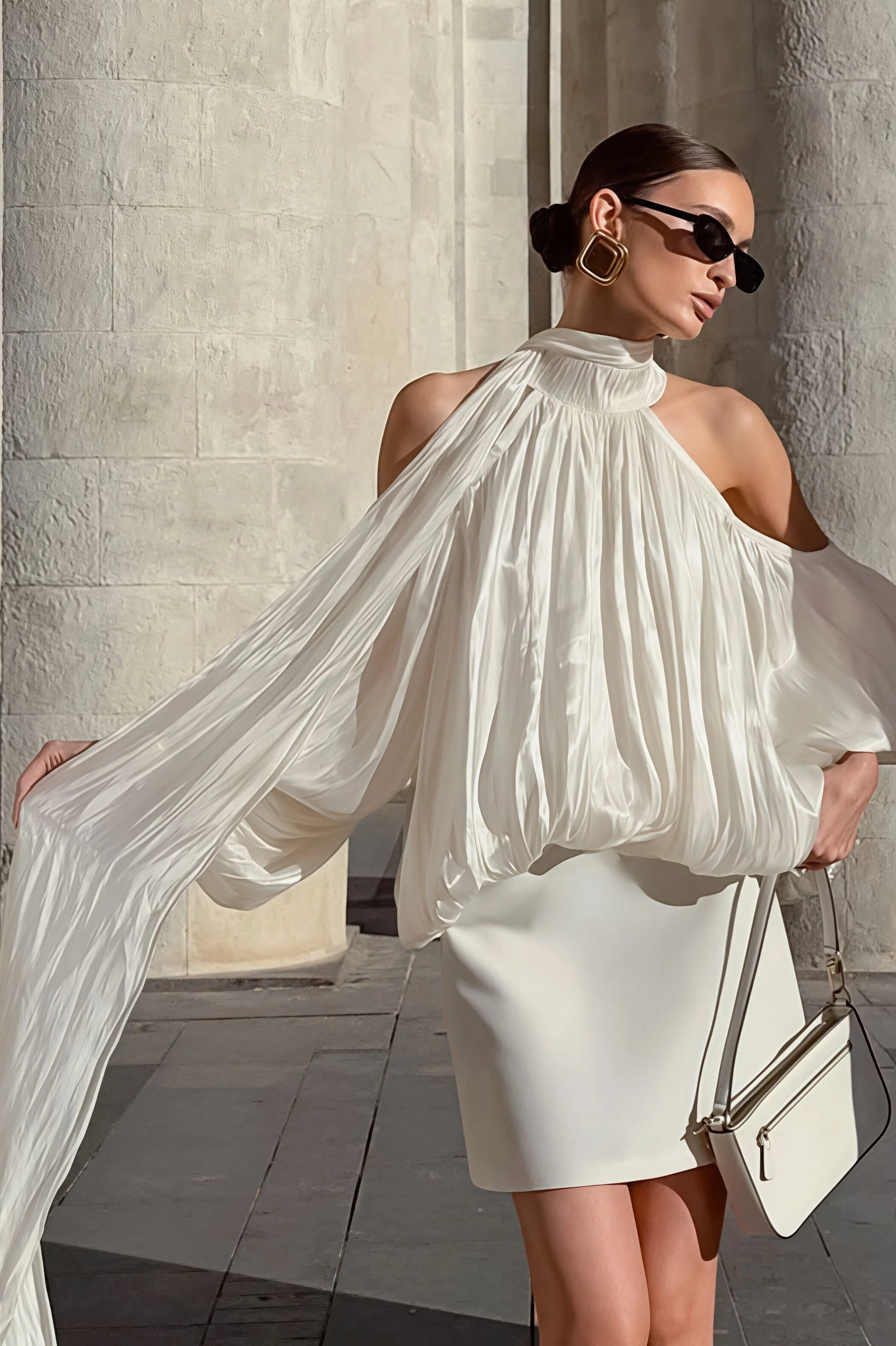Unique Design Off Shoulder Long Sleeve Blouse - Image 6