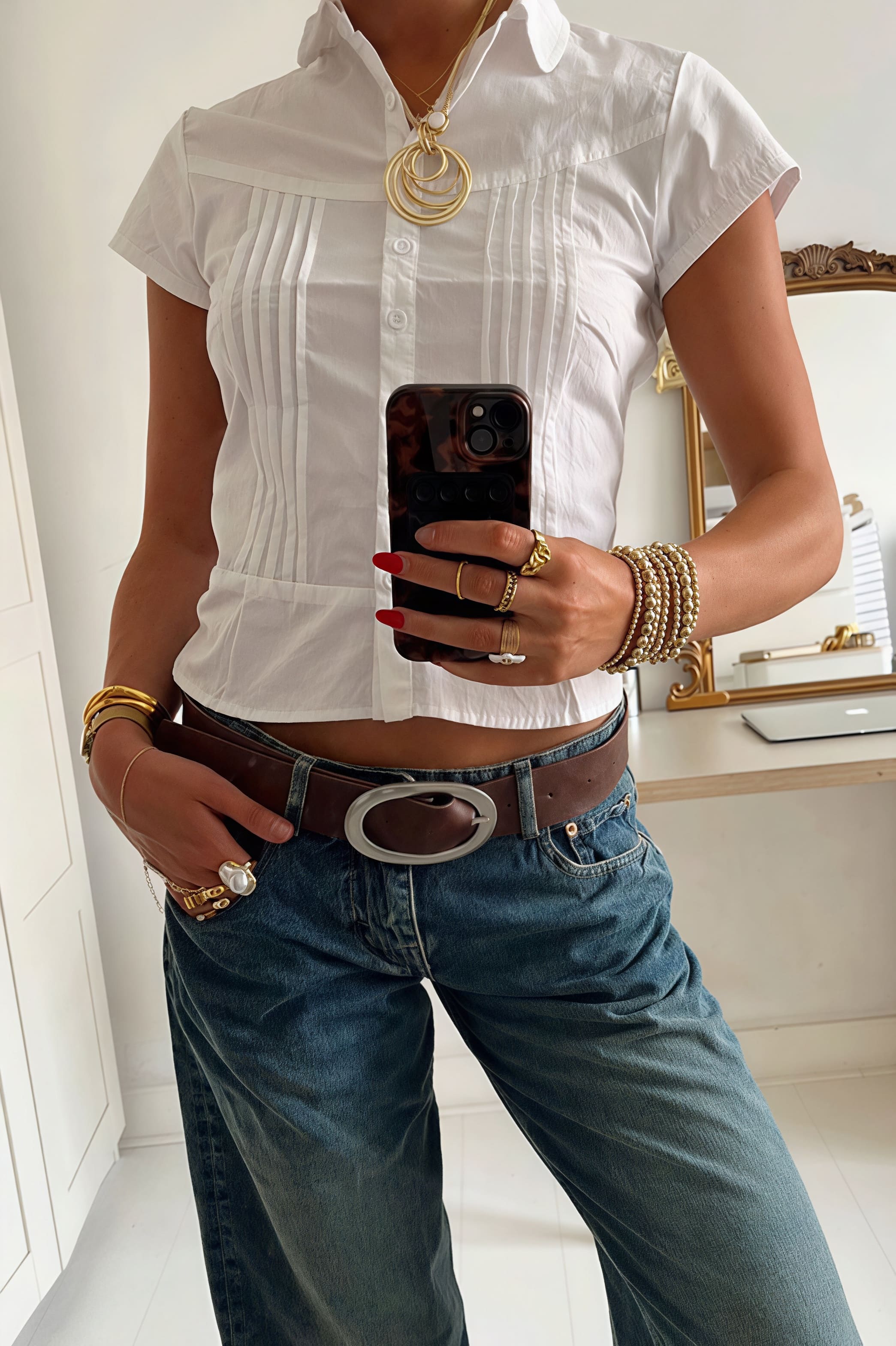 Unique Design Slim Fit Short Sleeve Blouse - Image 7