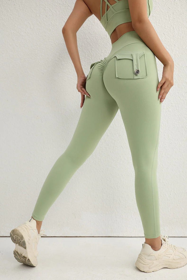 Utility Button High-Waist Booty Leggings - Image 11