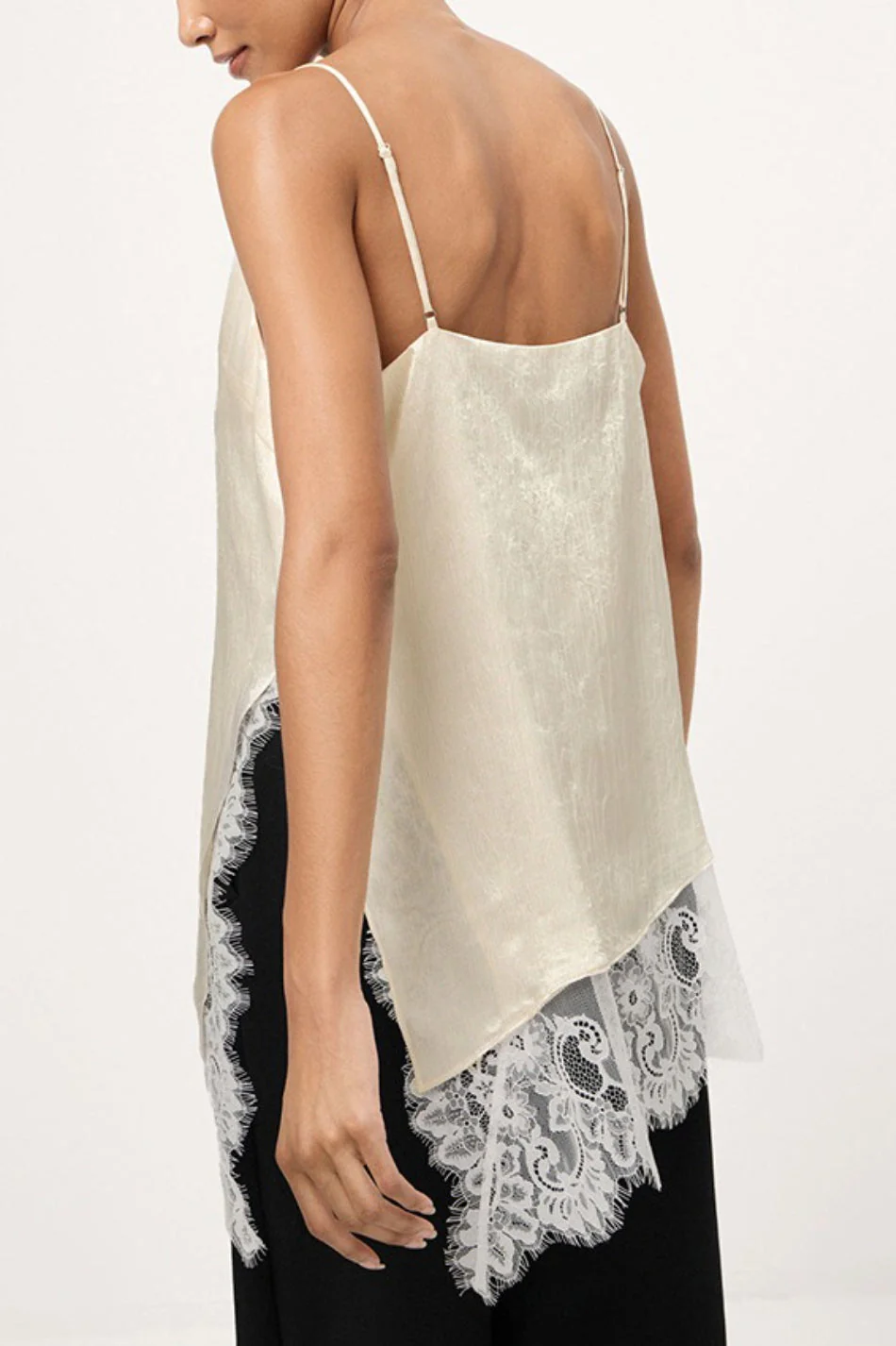 V Neck Lace Trim Patchwork Cami Top - Image 6