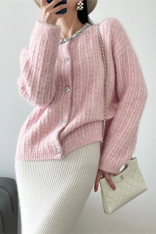 V-Neck Slim-Fit Knit Cardigan - Image 5