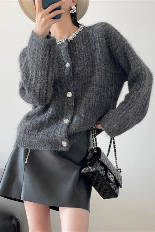 V-Neck Slim-Fit Knit Cardigan - Image 8