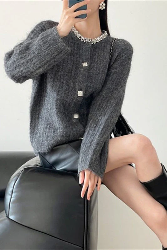 V-Neck Slim-Fit Knit Cardigan - Image 9
