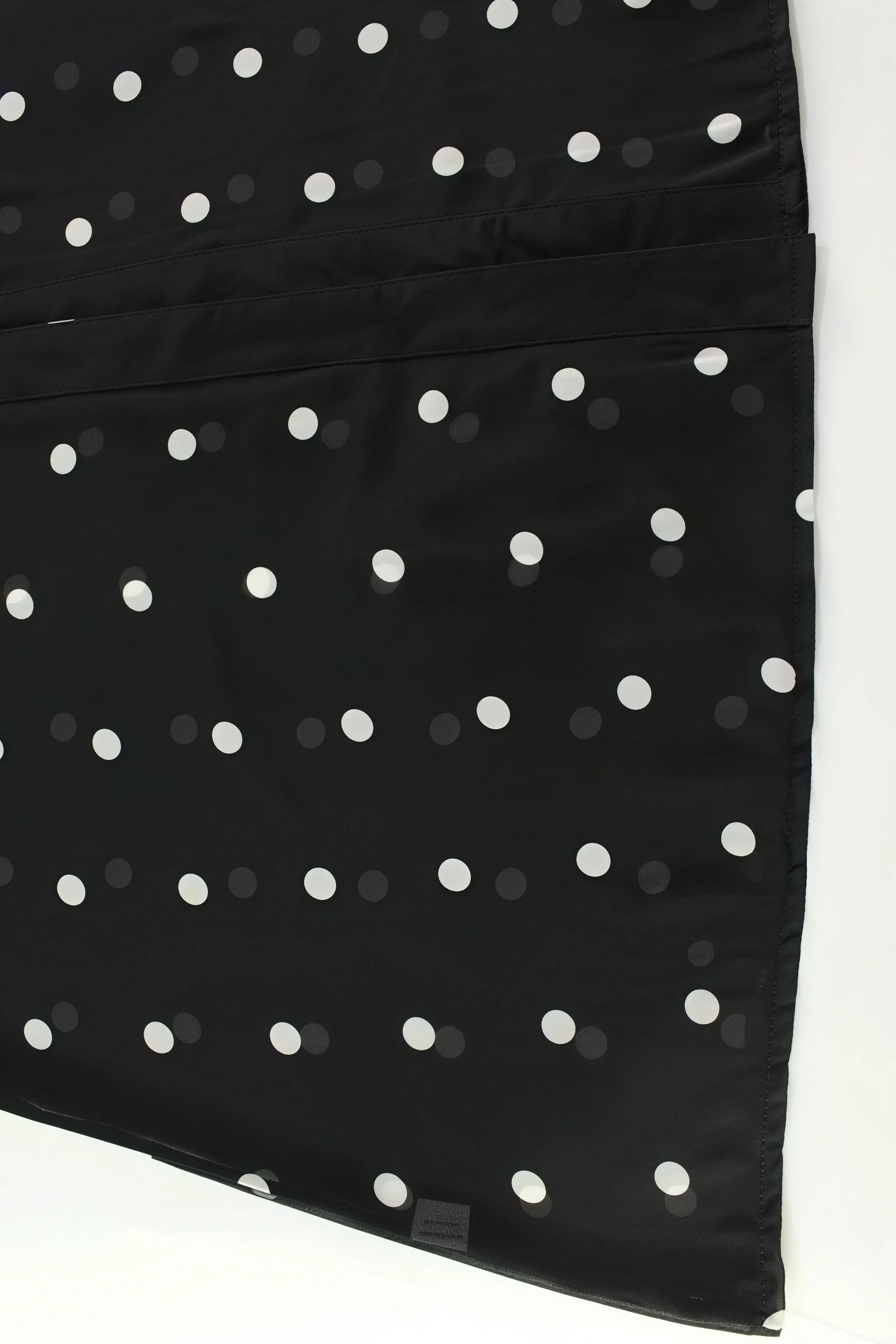 V Neck Waist Long Sleeve High Slit Polka Dot Midi Dress - Image 7