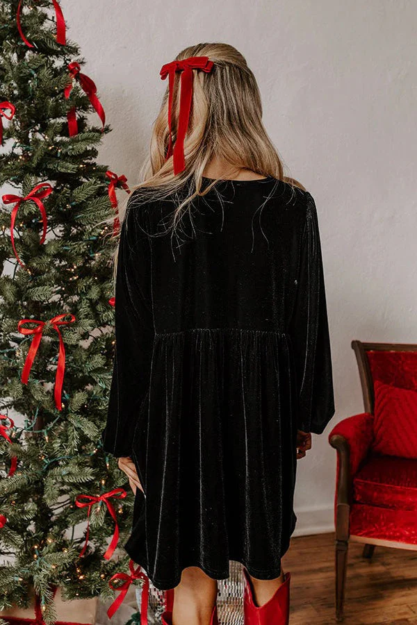 Velvet Loose Cutout Tie Waist Mini Dress - Image 11