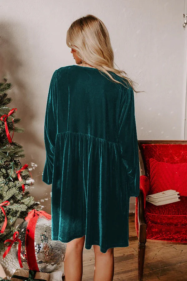 Velvet Loose Cutout Tie Waist Mini Dress - Image 8