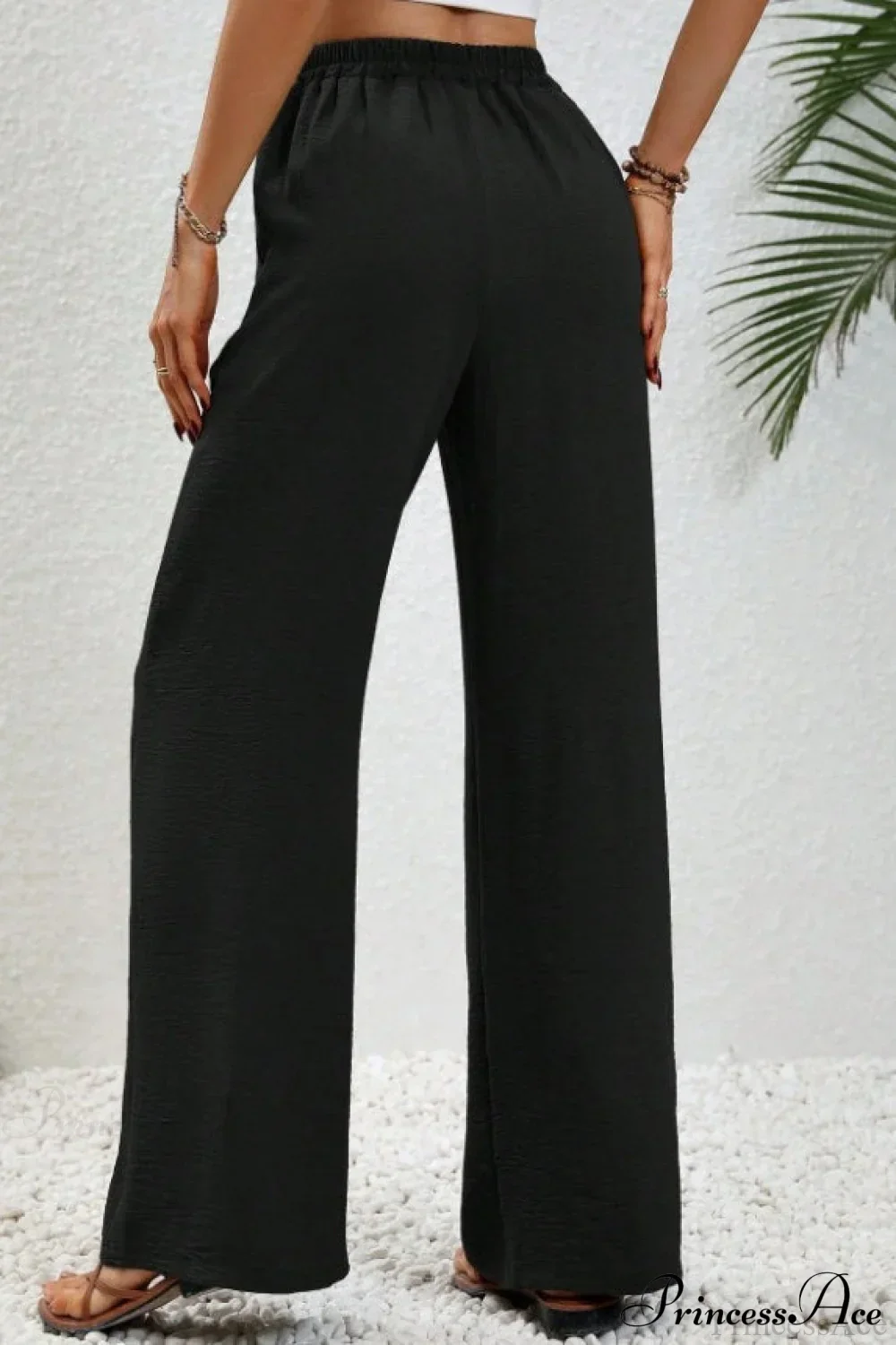 Versatile Solid Maxi Wide Leg Pants - Image 3