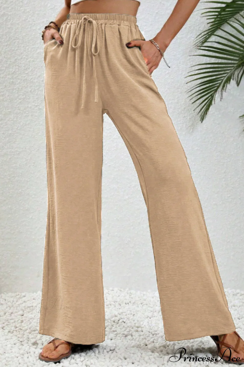 Versatile Solid Maxi Wide Leg Pants - Image 8
