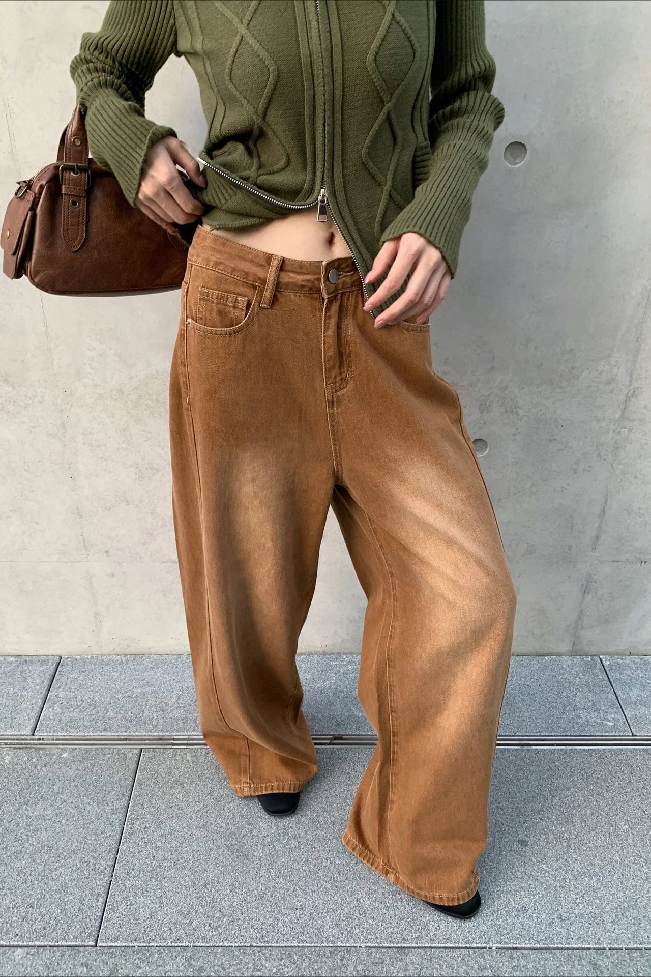Vintage American Loose Wide Leg Casual Jeans - Image 3