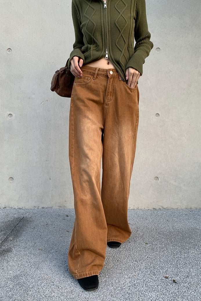 Vintage American Loose Wide Leg Casual Jeans - Image 4