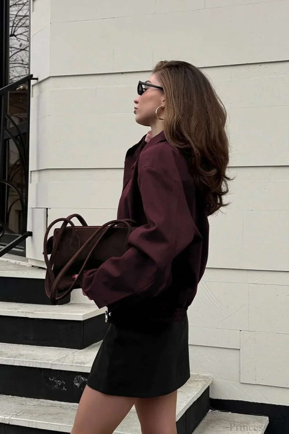 Vintage Burgundy Suede Utility Jacket - Image 4