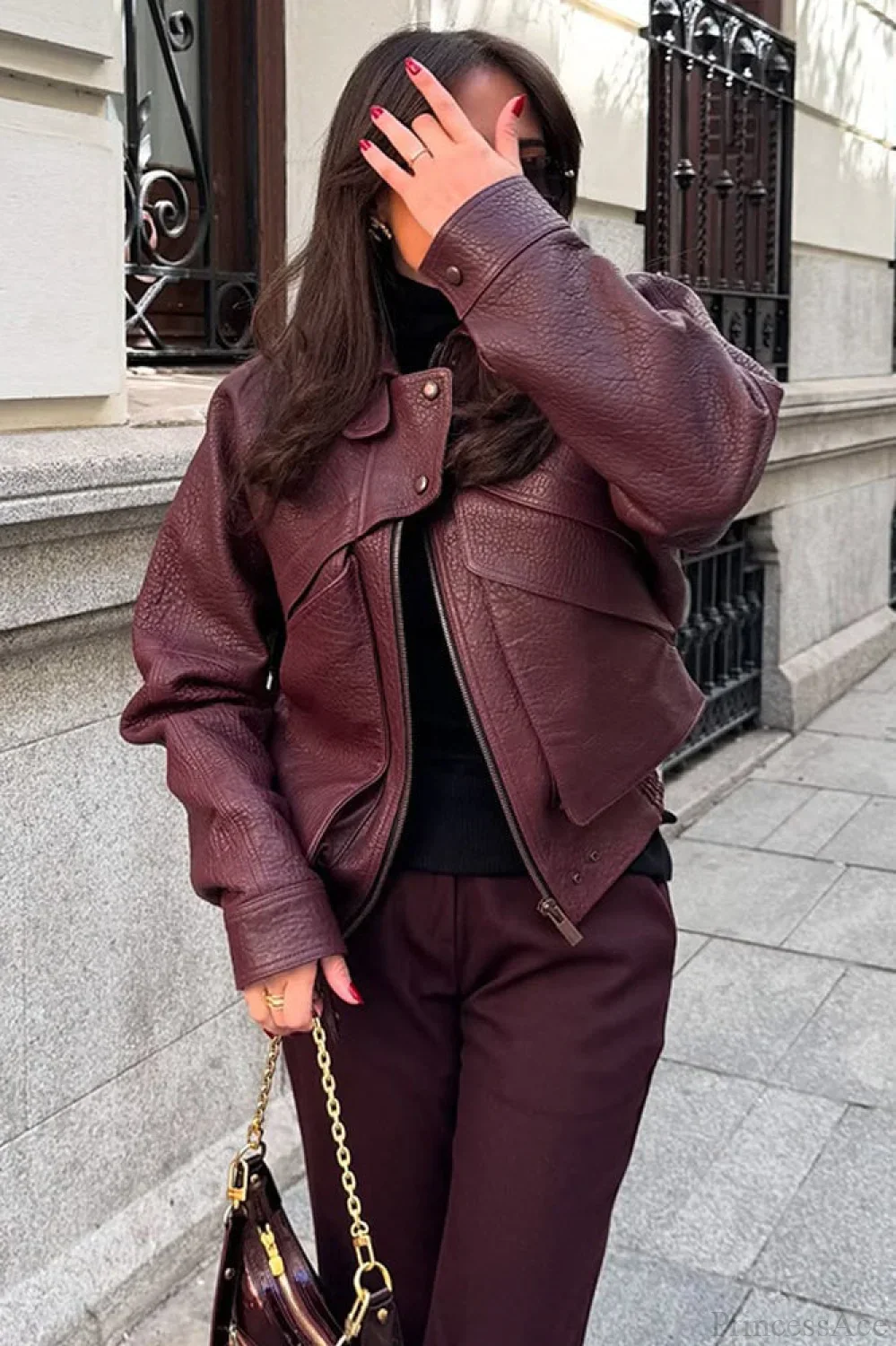 Vintage Casual Lapel Loose Suede Jacket - Image 2