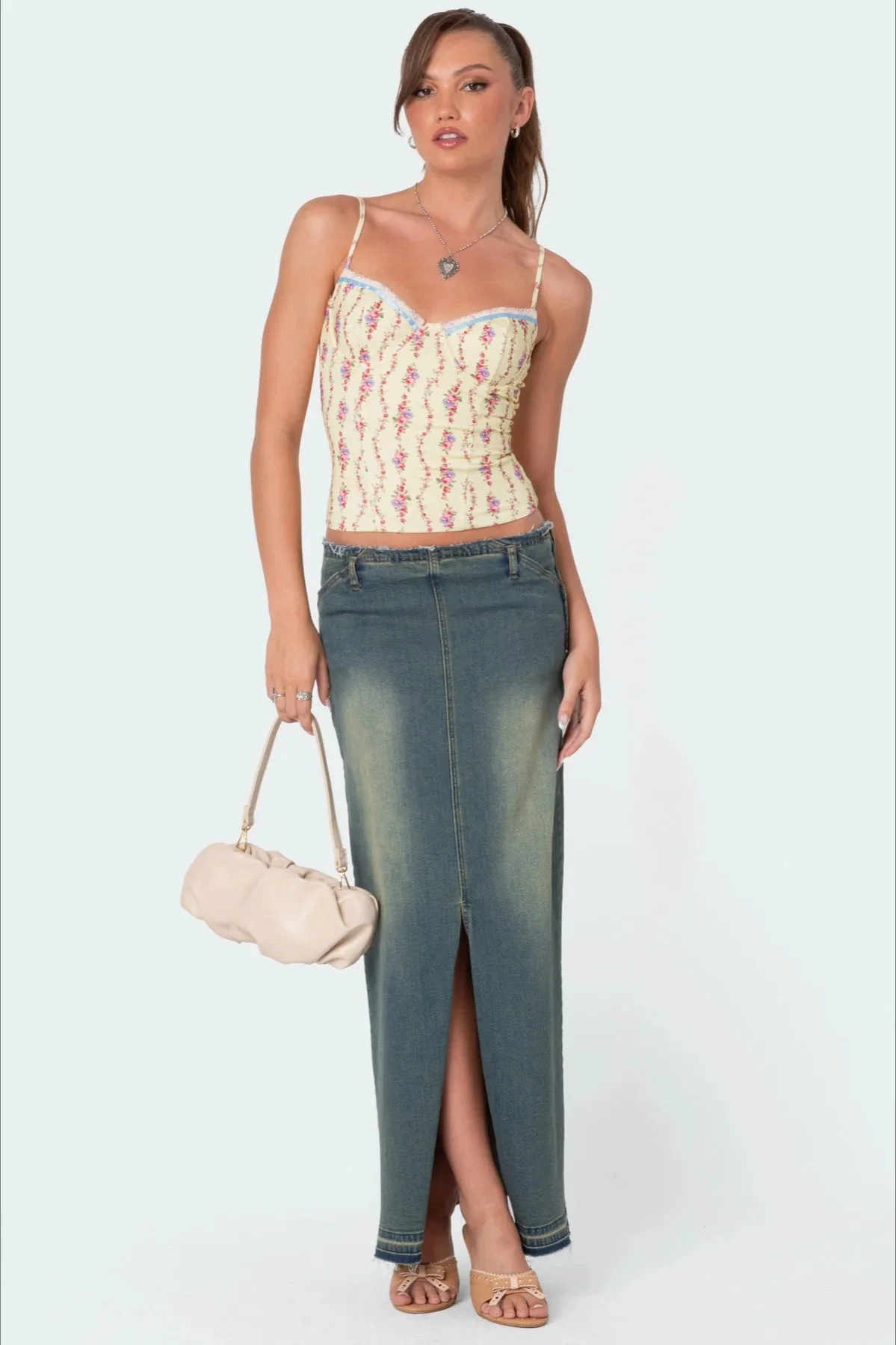 Vintage Chic Floral Crop Cami Top - Image 3