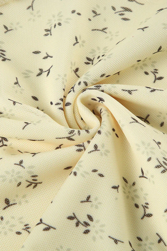Vintage Cutout Tie Waist Yellow Floral Blouse - Image 4