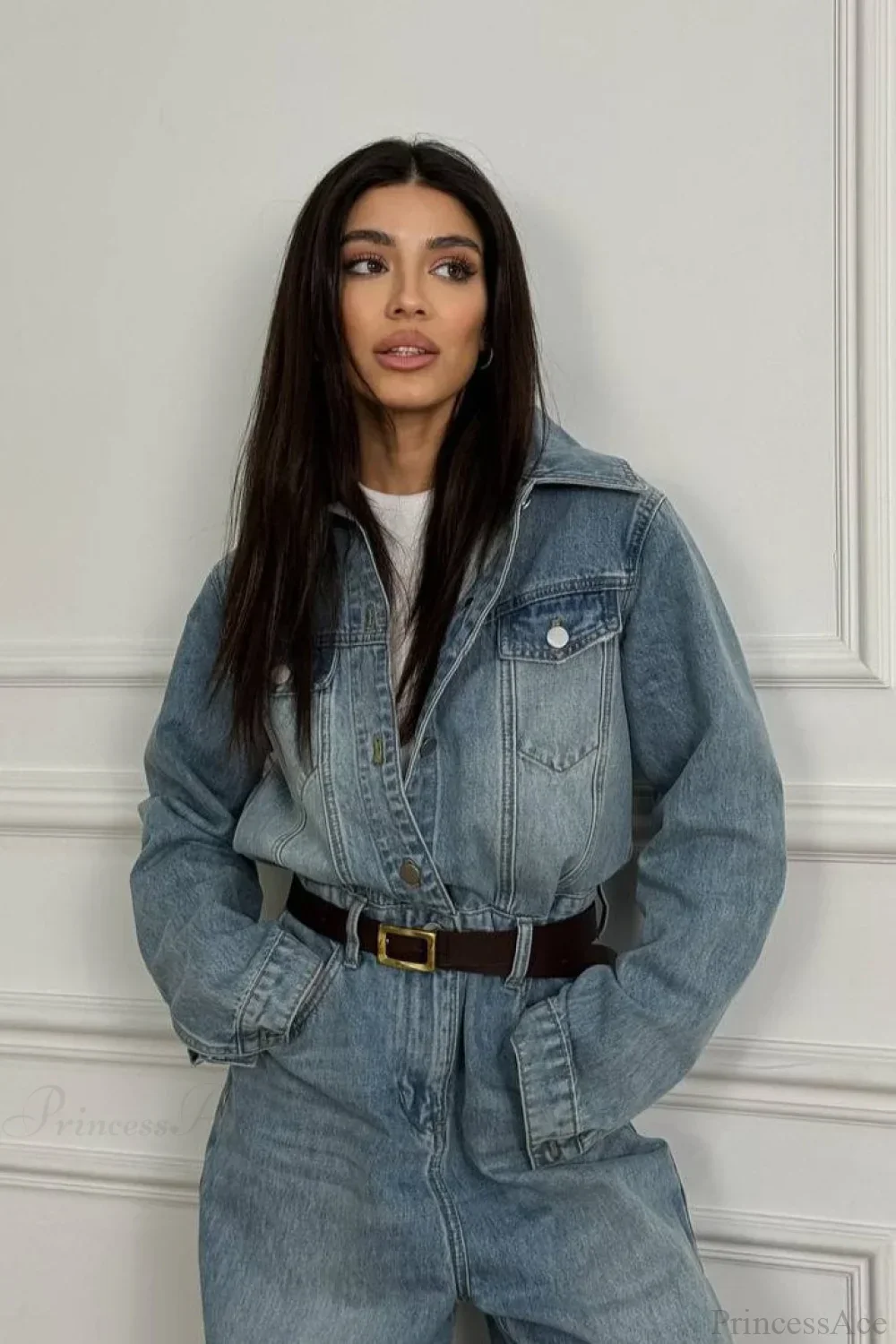 Vintage Vintage Denim Loose Long Pants  Jumpsuit-style Two Piece Set - Image 2