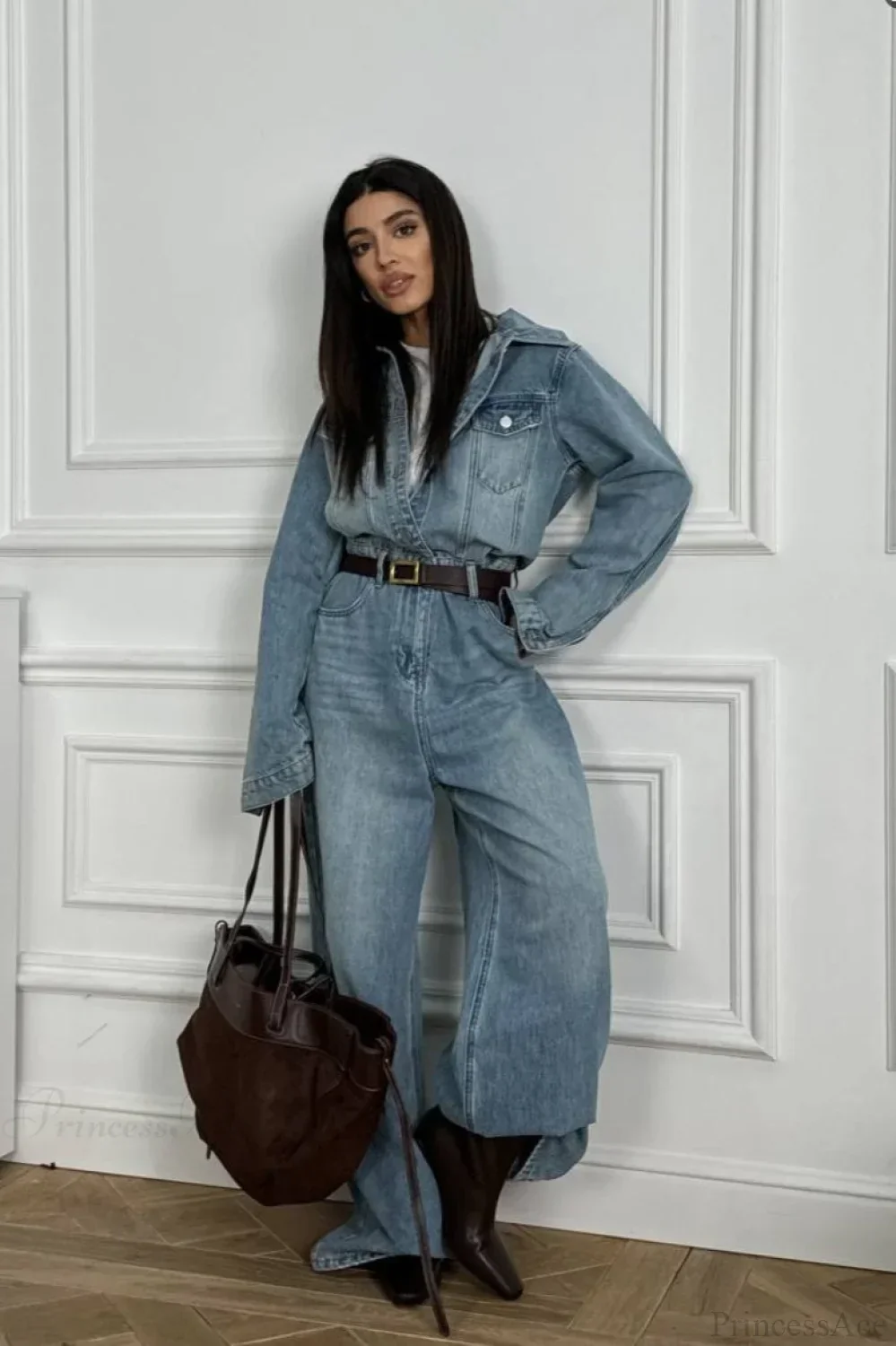 Vintage Vintage Denim Loose Long Pants  Jumpsuit-style Two Piece Set - Image 3