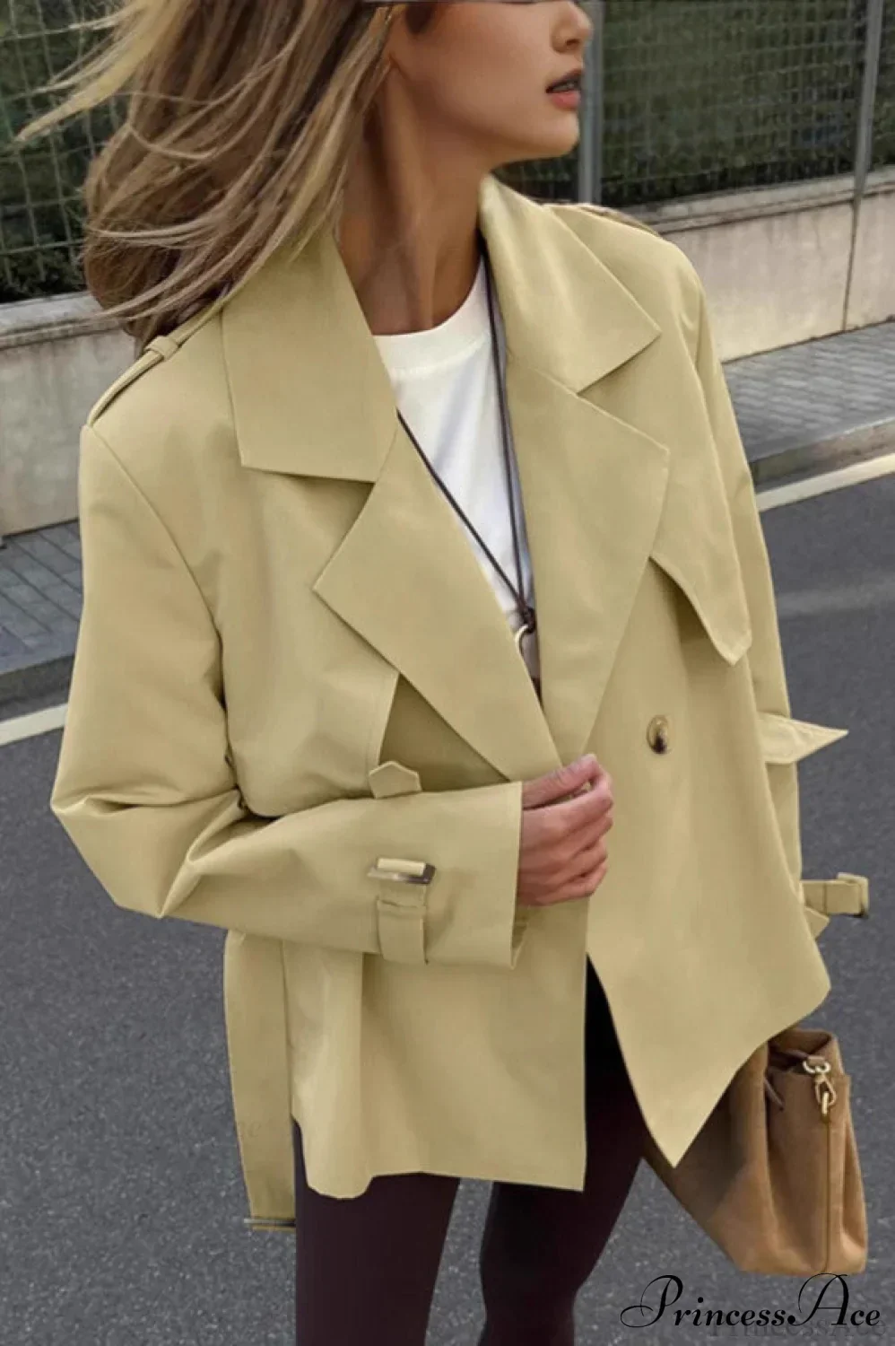 Vintage Double Breasted Belted Mid Length Coat - Image 2