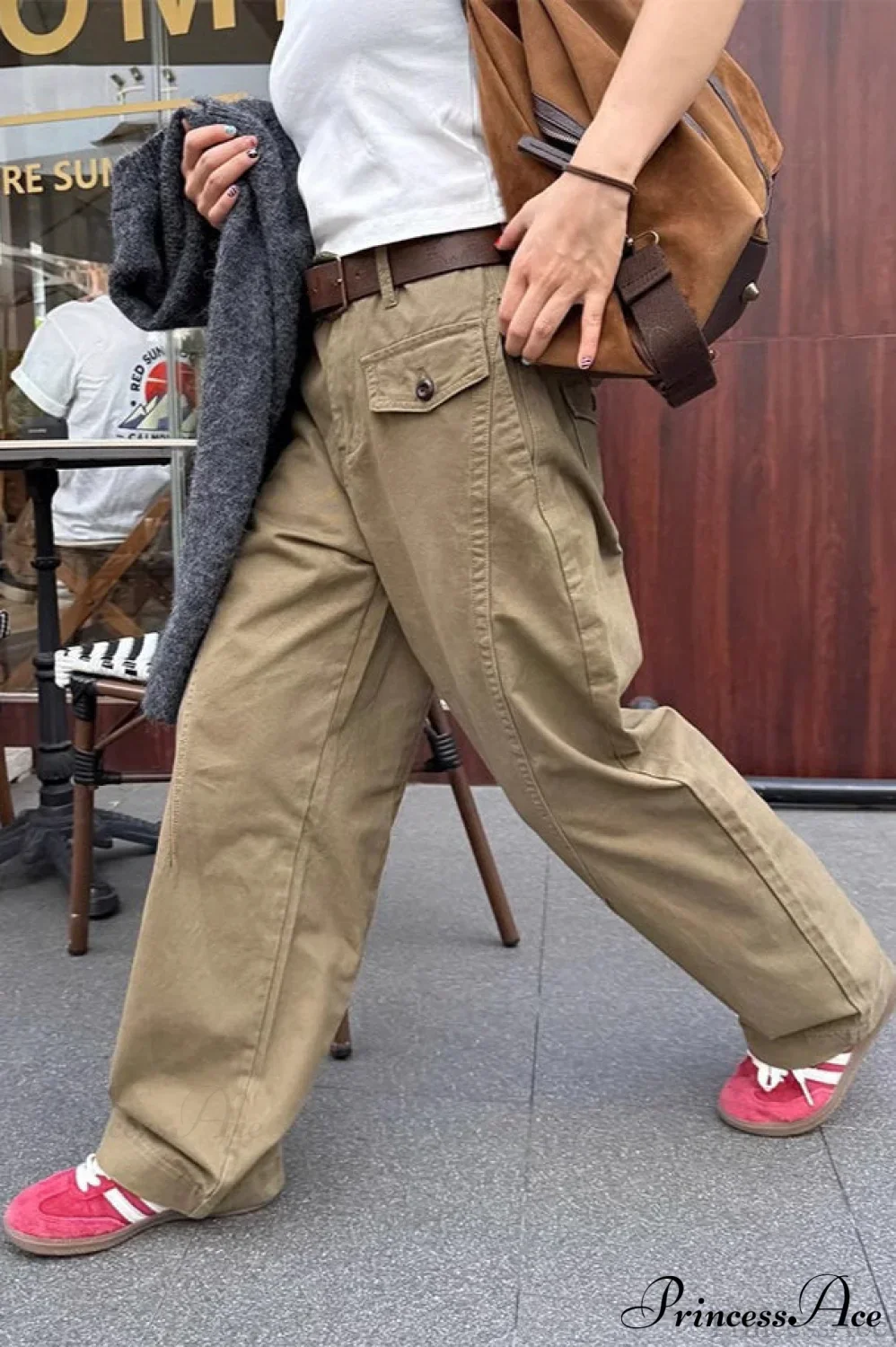 Vintage Draped Cuffed Cargo Pants - Image 3