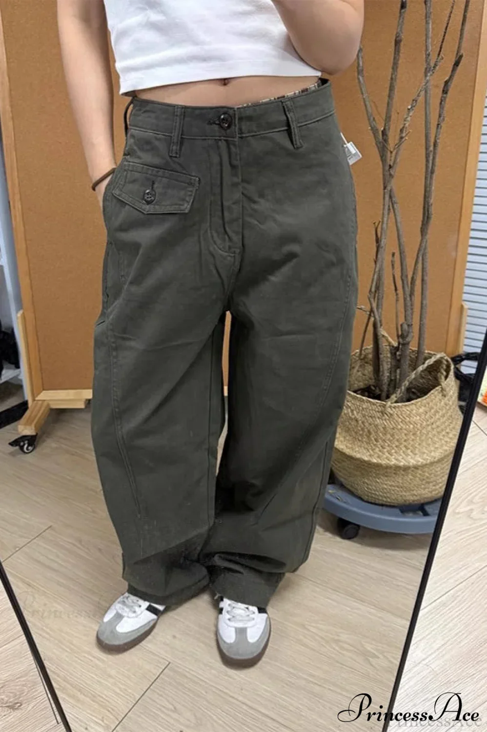 Vintage Draped Cuffed Cargo Pants - Image 6