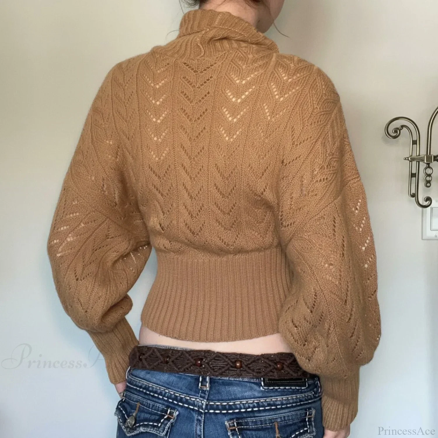 Vintage Fitted Slim Turtleneck Elegant Sweater - Image 3
