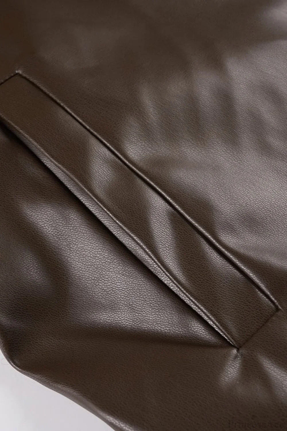 Vintage Fleece-Collar Leather Paneled Jacket - Image 5