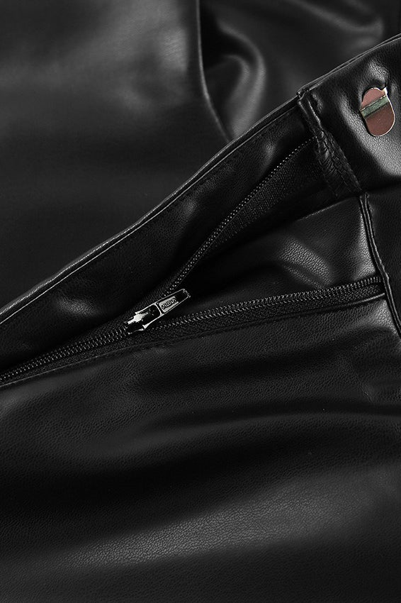 Vintage Fleece-Lined Leather Pants - Image 4