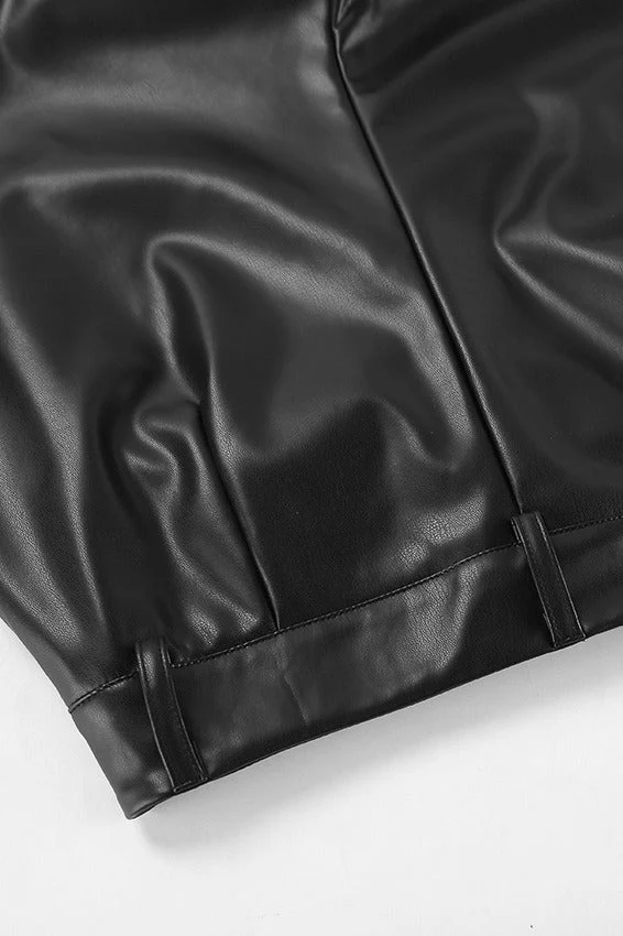 Vintage Fleece-Lined Leather Pants - Image 5