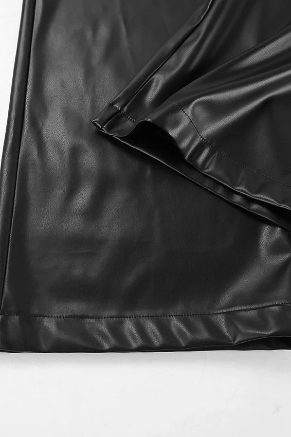 Vintage Fleece-Lined Leather Pants - Image 6