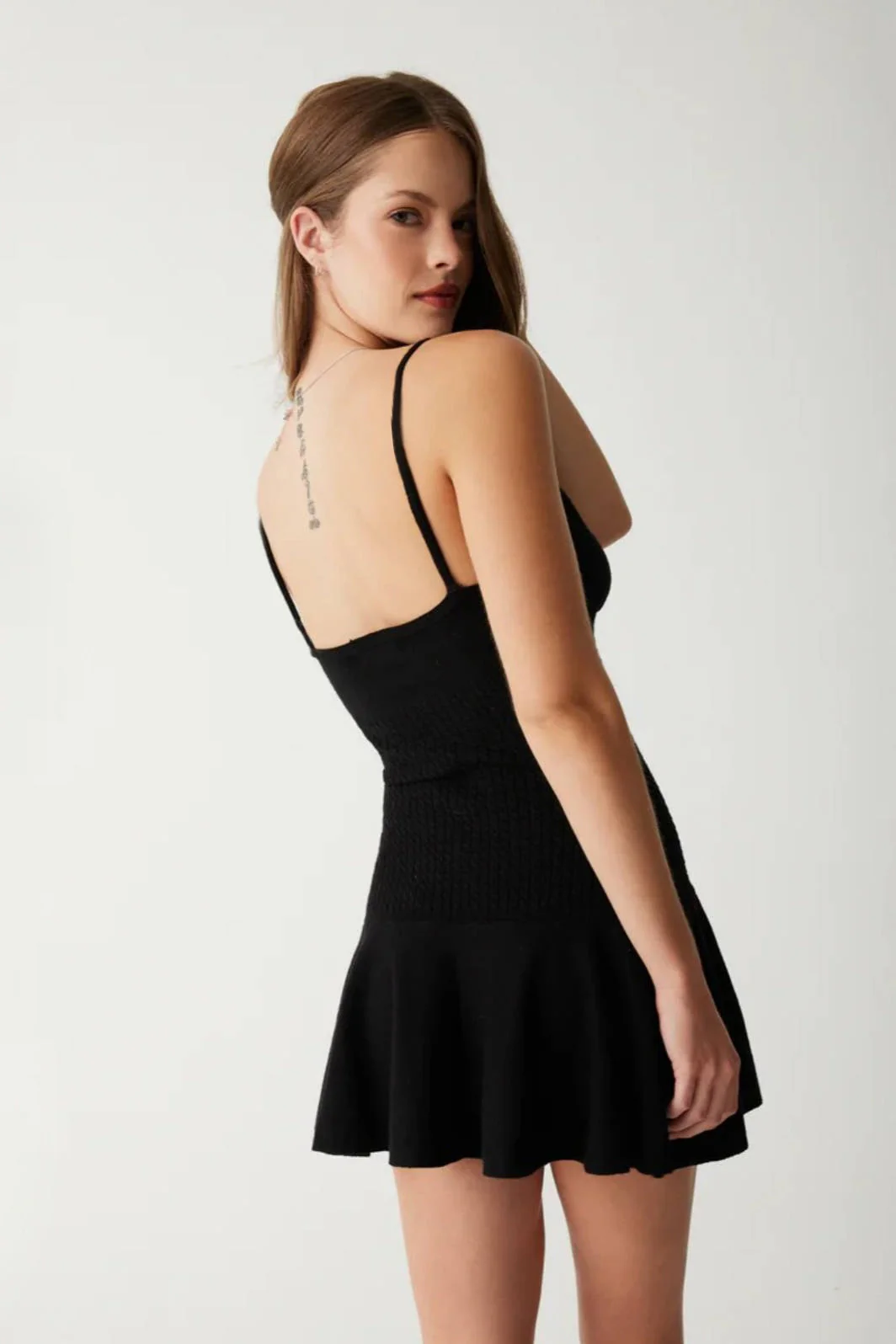 Vintage Floral Knit Spaghetti Strap Mini Dress - Image 9