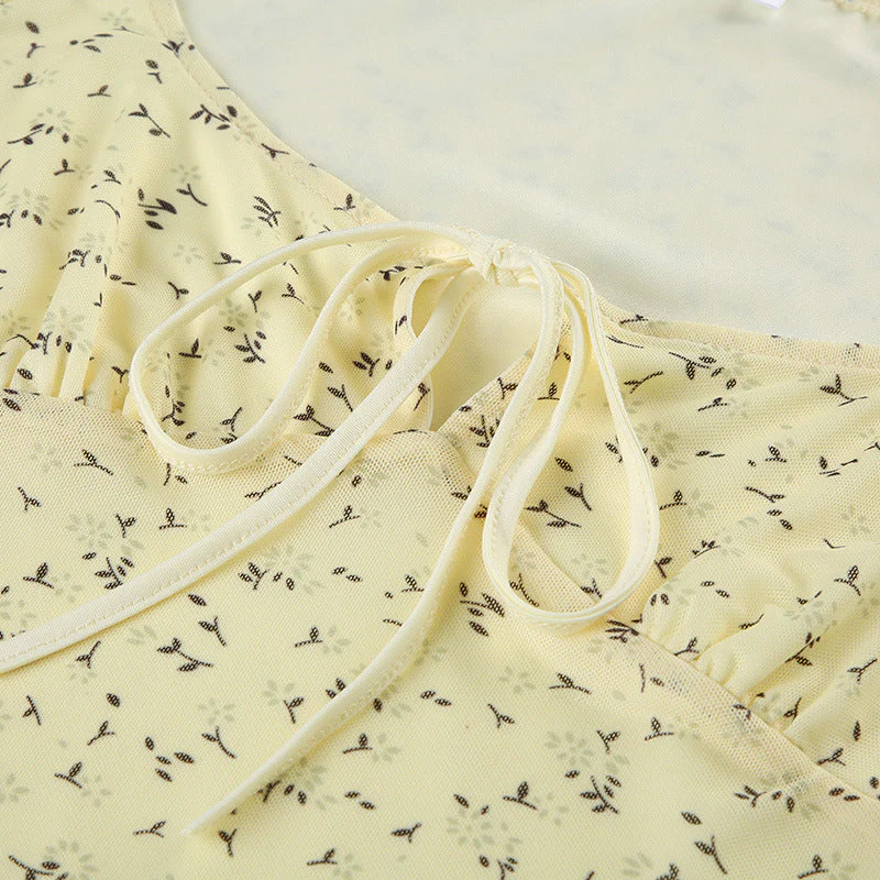Vintage Floral Mesh Sexy Blouse - Image 6