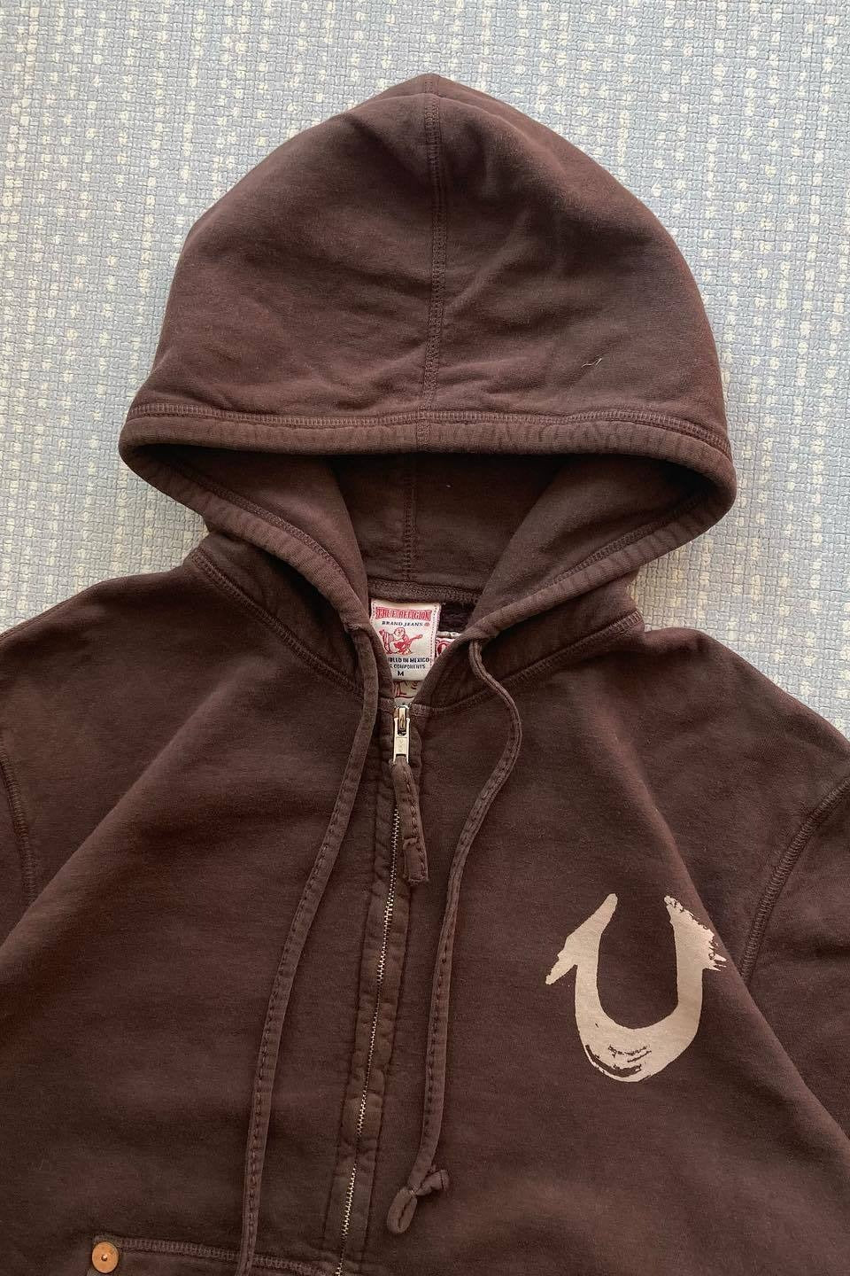 Vintage Graphic Riveted Zipper Hoodie - Image 3
