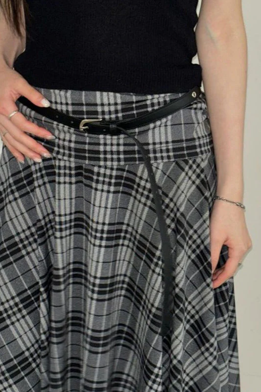 Vintage High-Waist Faux Leather Midi Skirt - Image 4