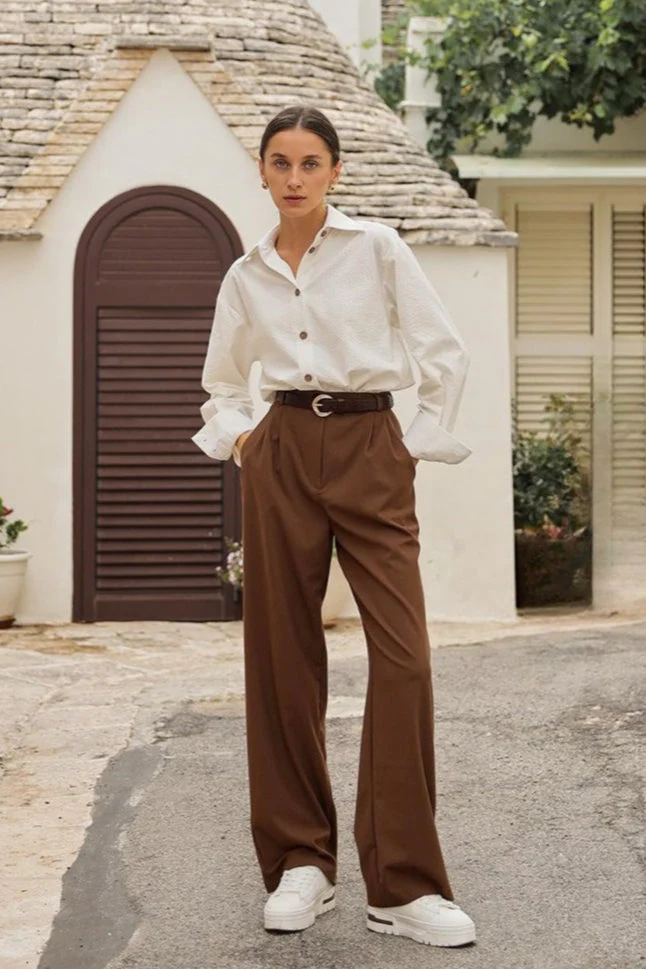 Vintage High-Waist Straight-Leg Pants - Image 2