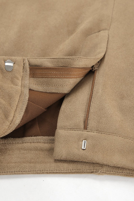 Vintage High-Waist Suede Maxi Skirt - Image 4