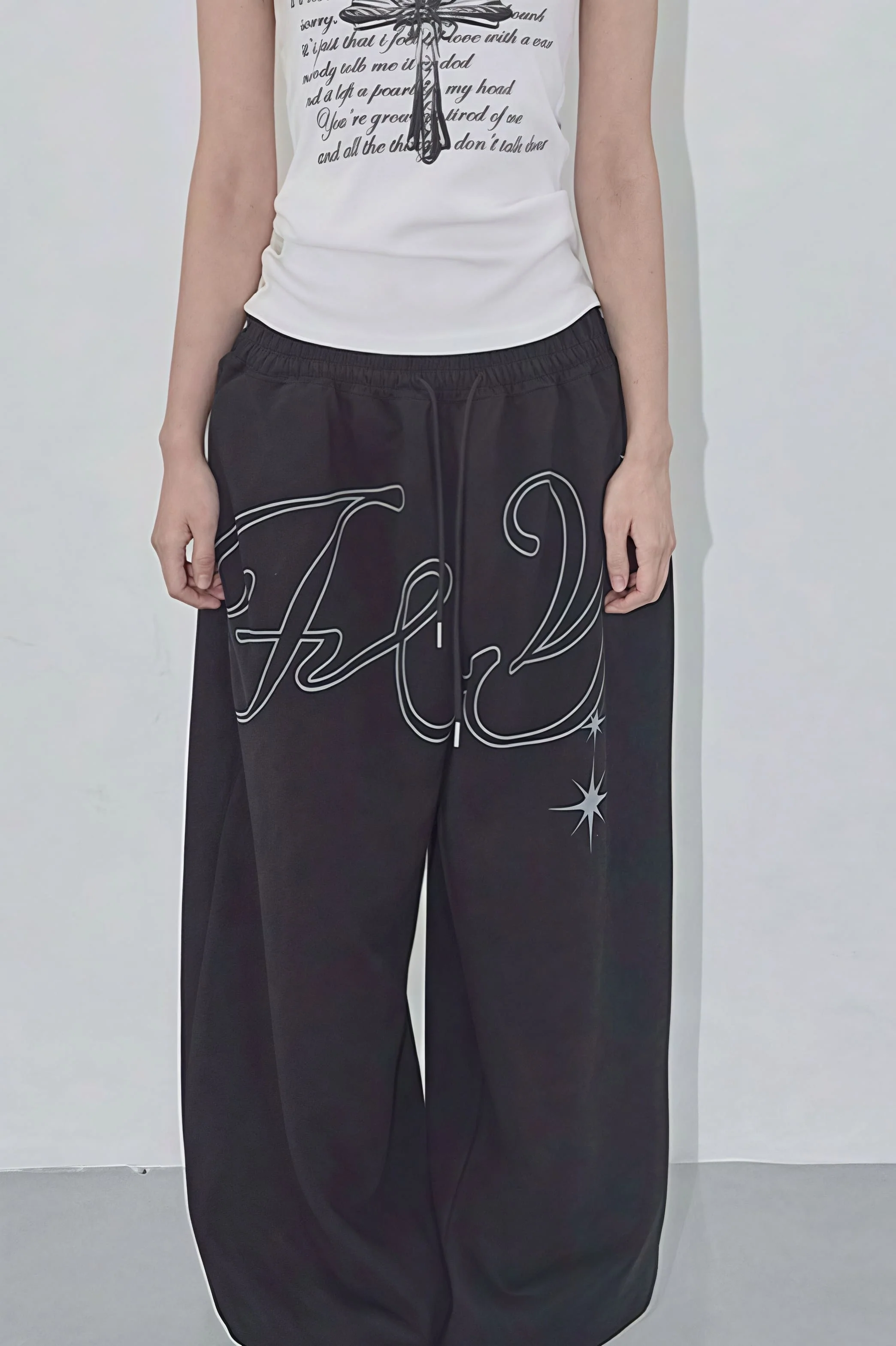 Vintage Hip Hop Graphic Baggy Straight Pants - Image 3