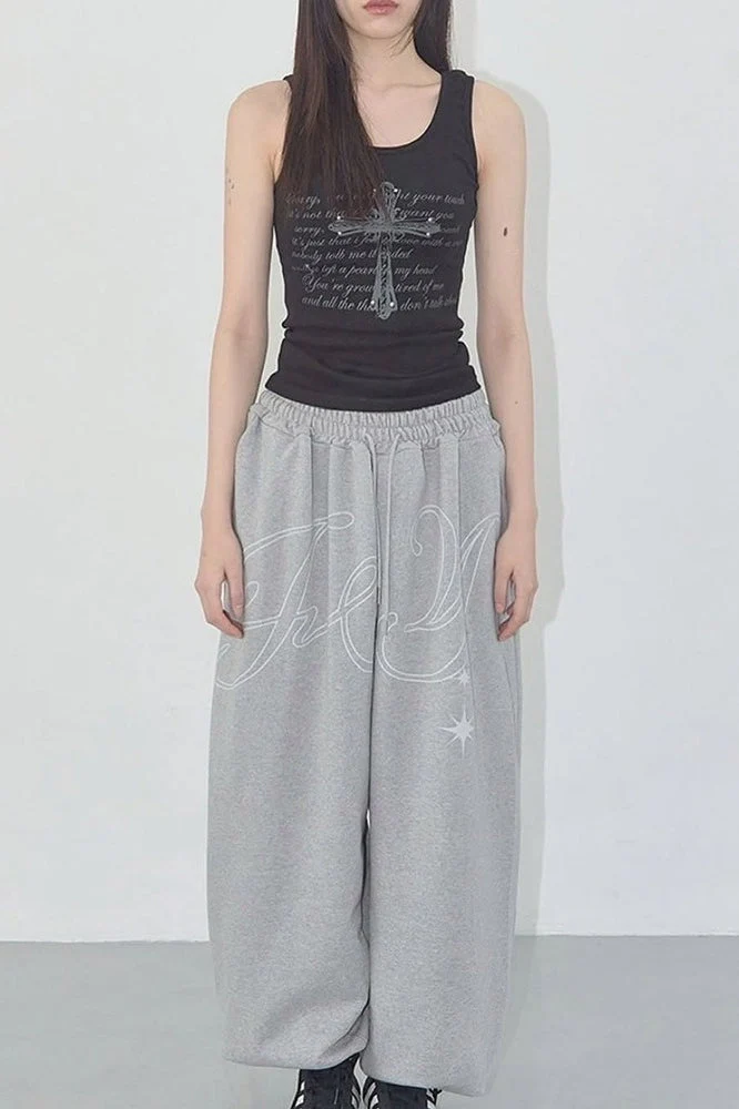 Vintage Hip-hop Letter Wing Casual Pants - Image 4