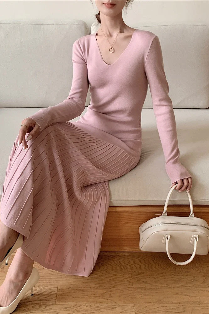 Vintage Knit Fitted Mermaid Hem Maxi Dress - Image 5