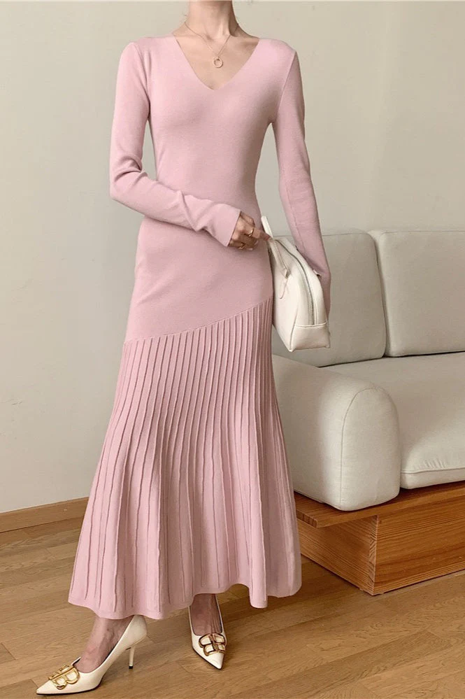 Vintage Knit Fitted Mermaid Hem Maxi Dress - Image 6